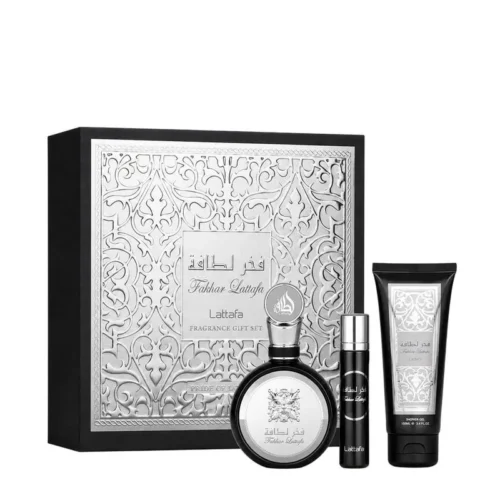 Kit Lattafa Fakhar Black Masculino - Eau de Parfum 100ml + 12ml + Shower Gel 100ml Kit